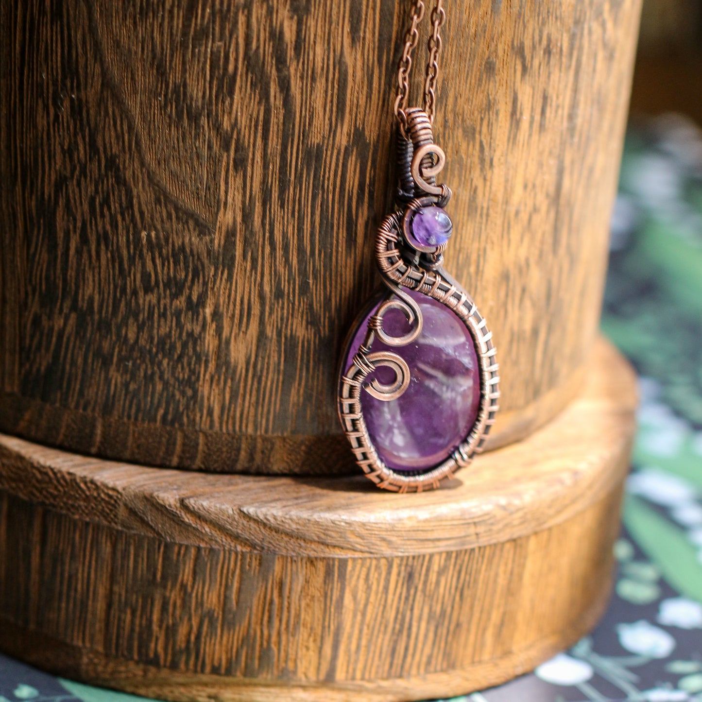 Amethyst & Aged Copper Necklace