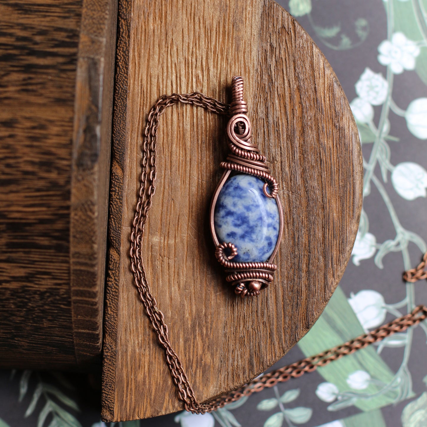 Sodalite & Aged Copper Necklace