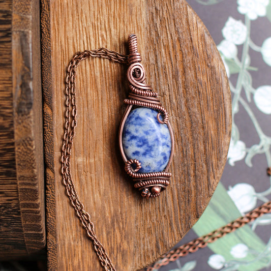 Sodalite & Aged Copper Necklace