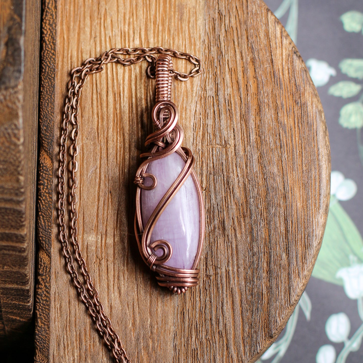 Kunzite & Aged Copper Necklace