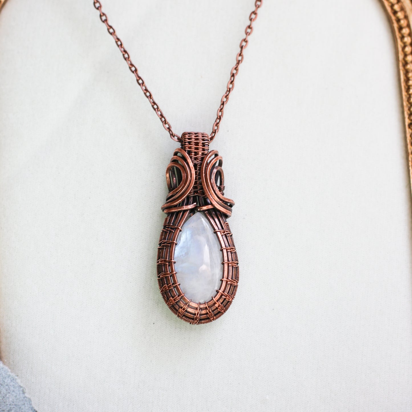 Moonstone & Aged Copper Statement Necklace