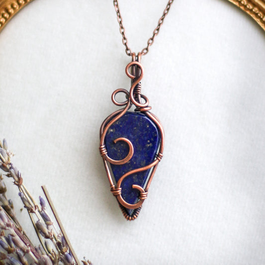 Lapis Lazuli & Aged Copper Necklace