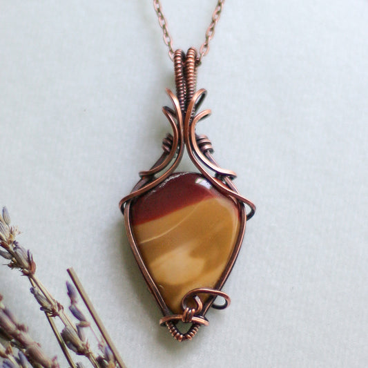 High Quality Mookaite & Aged Copper Necklace