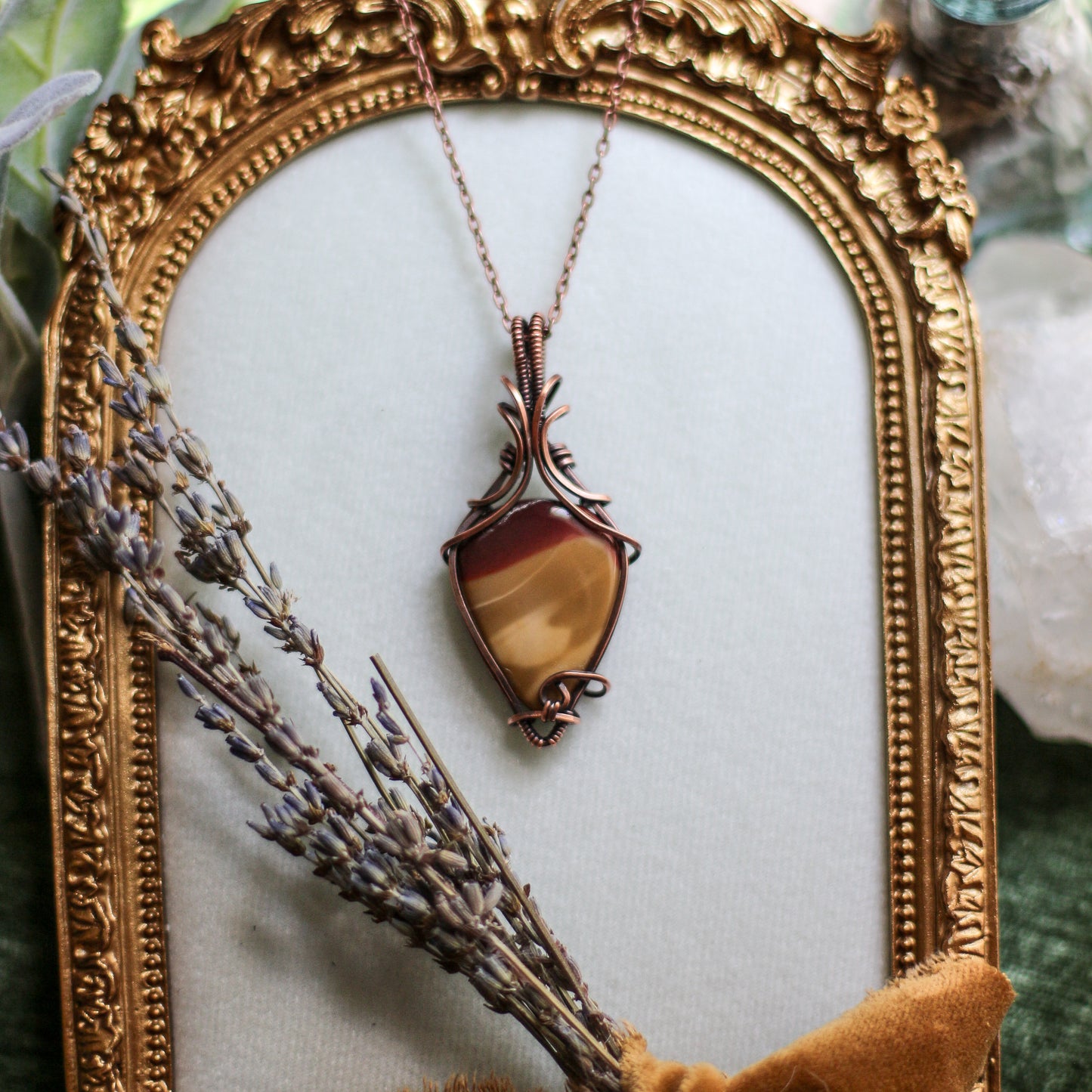 High Quality Mookaite & Aged Copper Necklace
