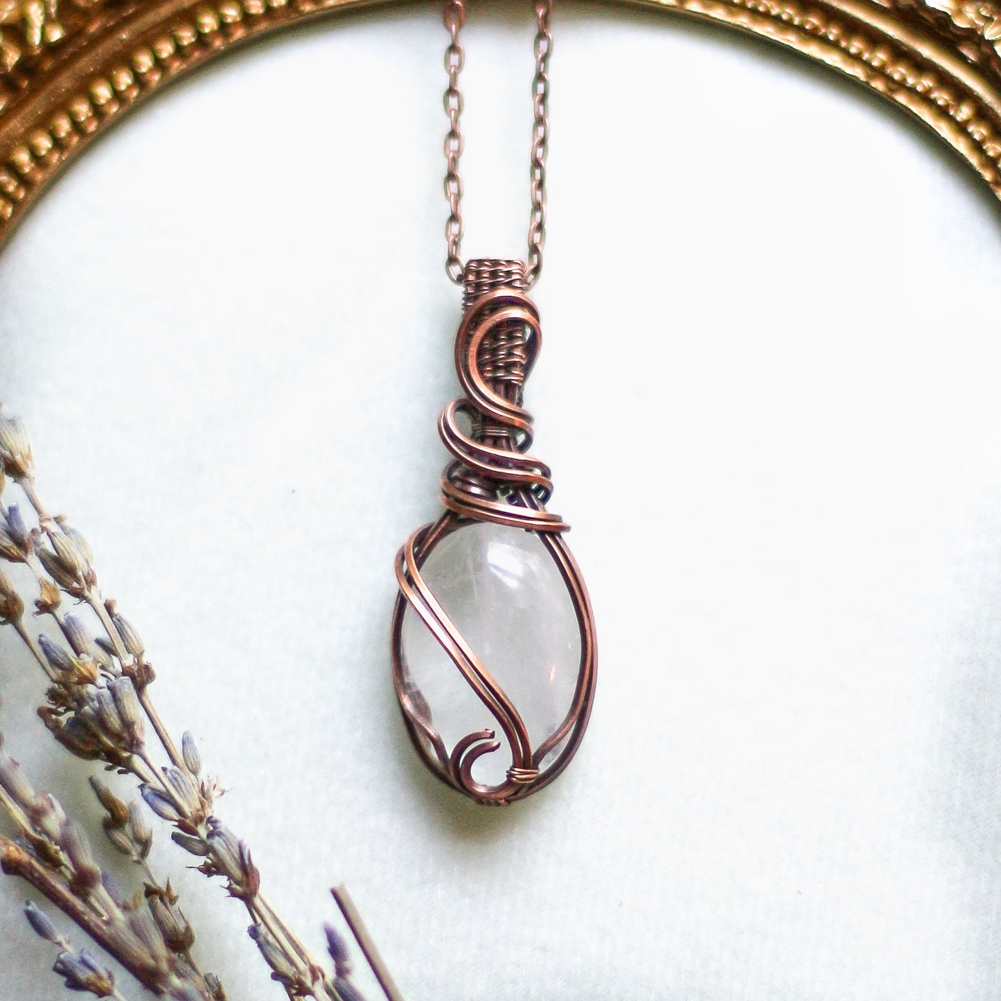 Quartz & Aged Copper Necklace