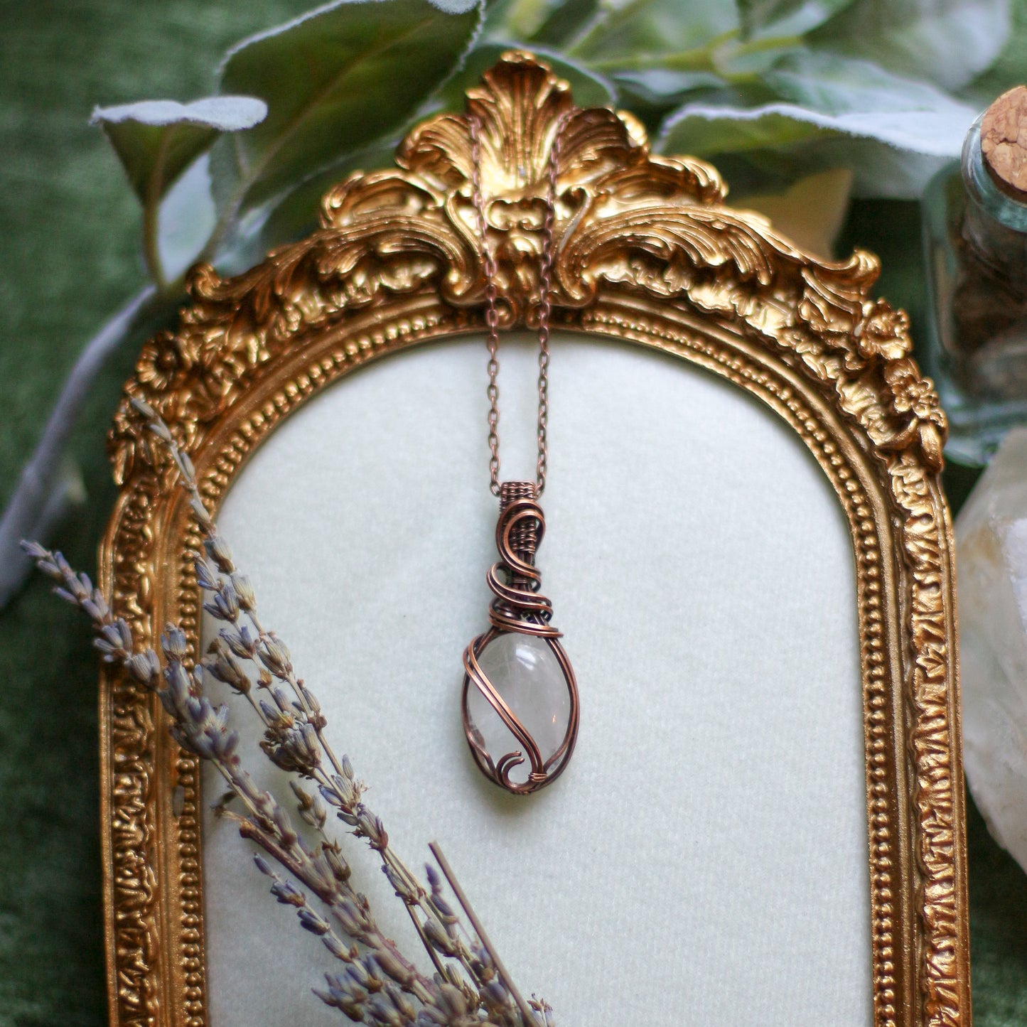 Quartz & Aged Copper Necklace