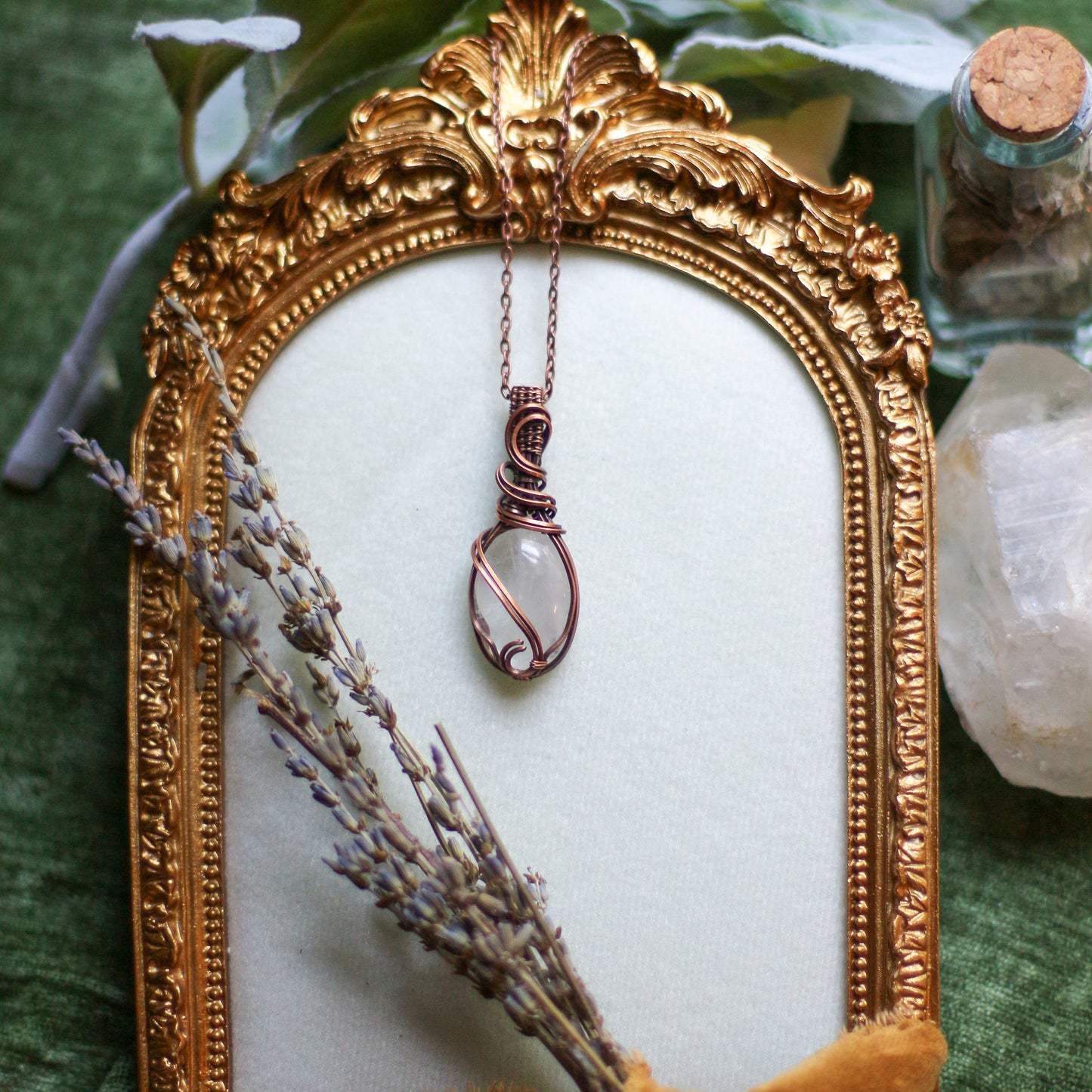 Quartz & Aged Copper Necklace