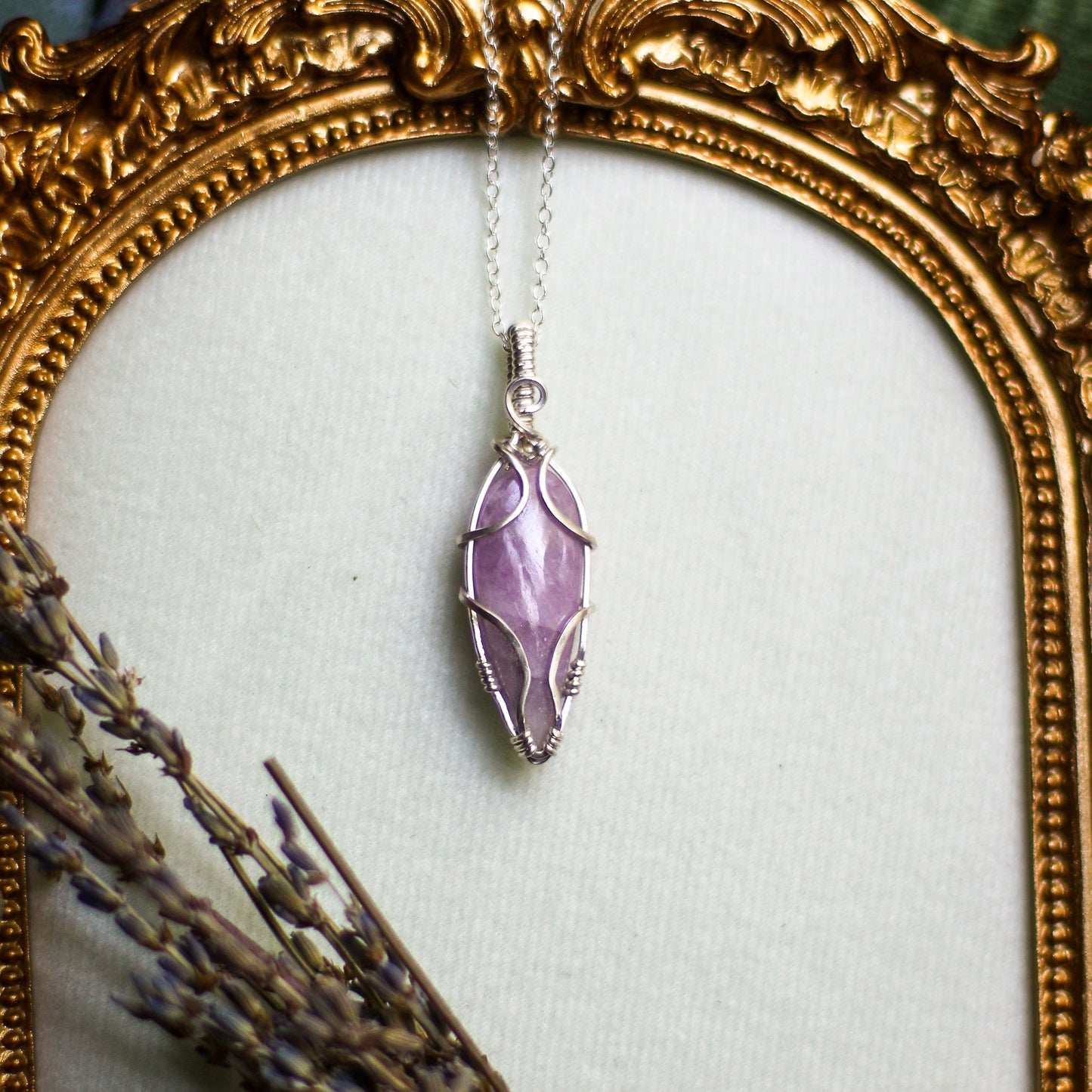 Kunzite & Genuine Sterling Silver Necklace