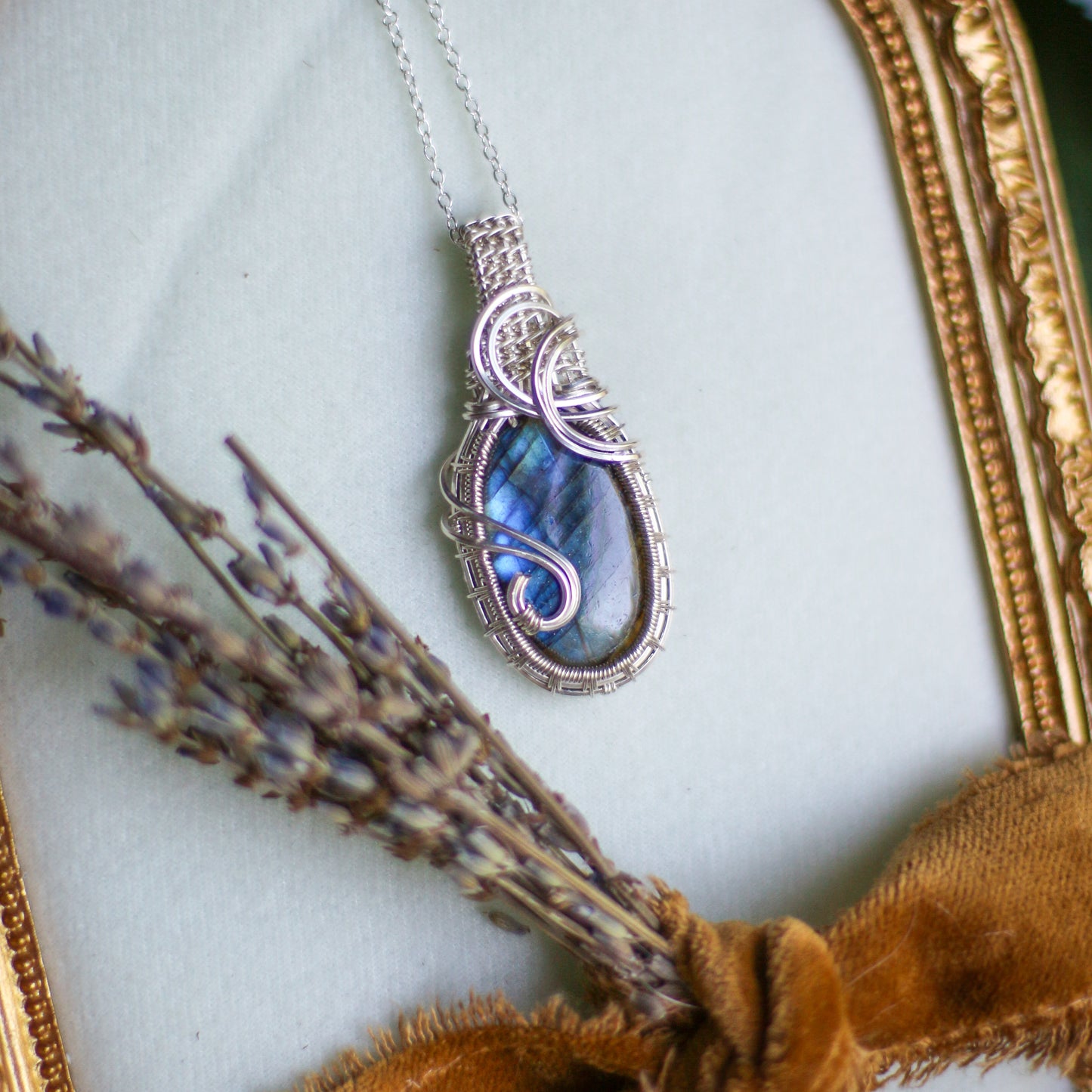 Flashy Labradorite & Genuine Sterling Silver Necklace
