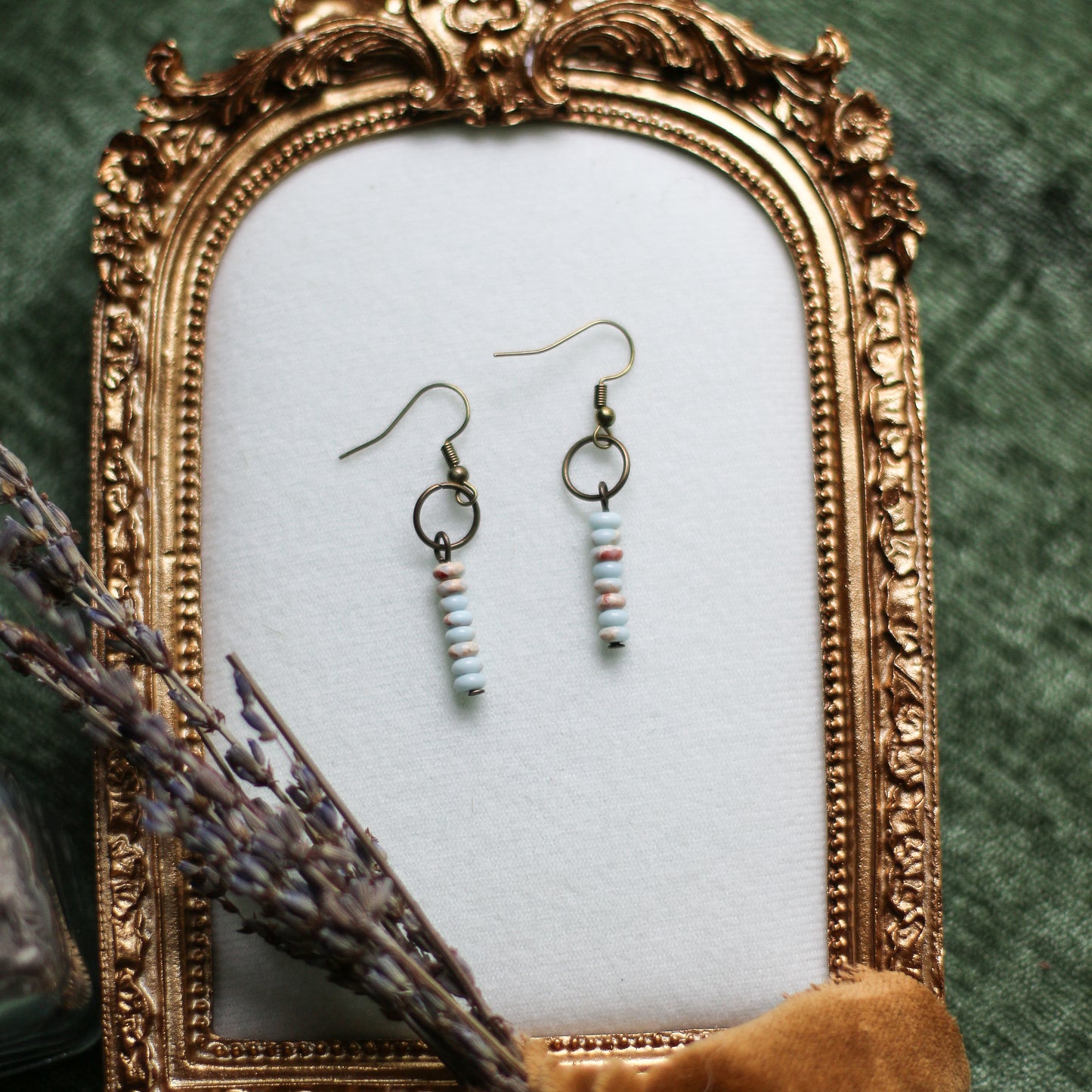 Blue Sea Sediment Imperial Jasper Dangle Earrings