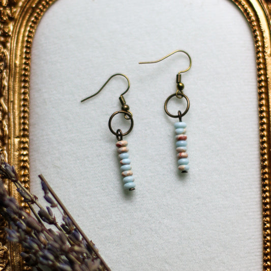 Blue Sea Sediment Imperial Jasper Dangle Earrings