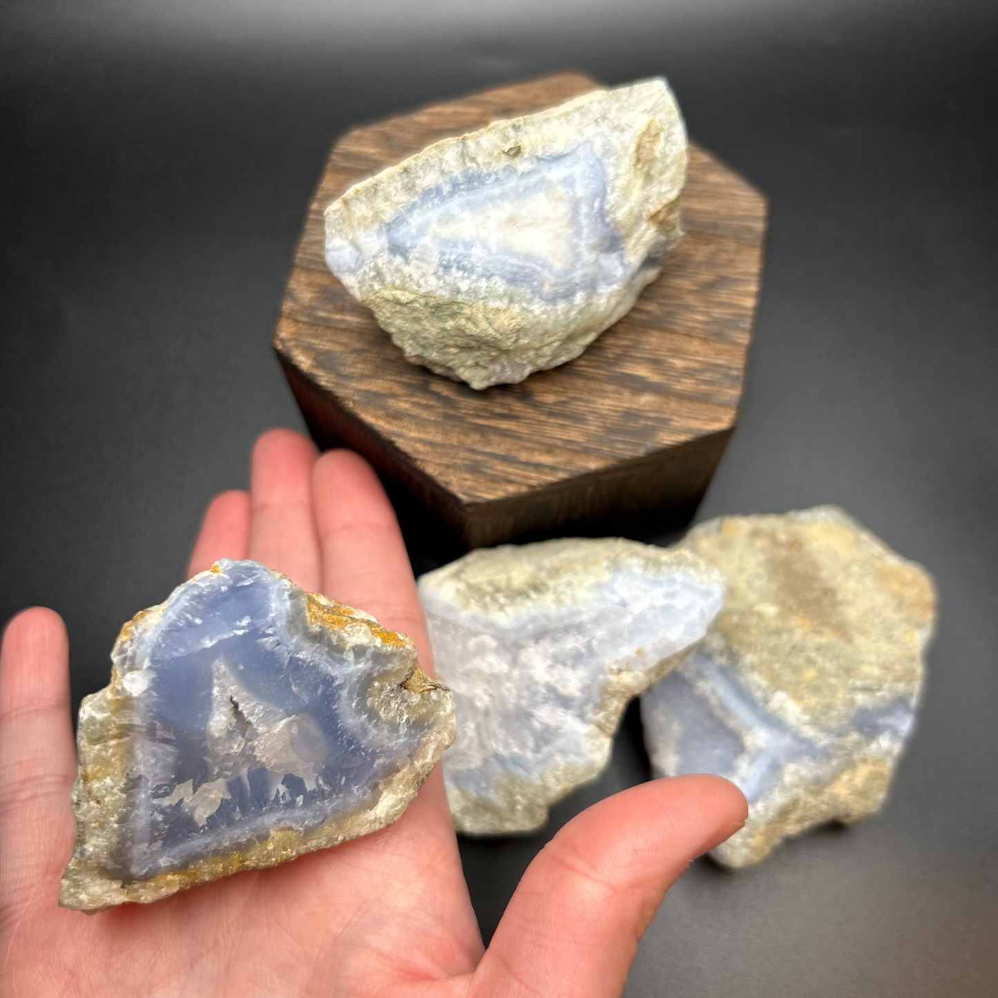 Blue Lace Agate Raw Specimen (Intuitively Chosen)