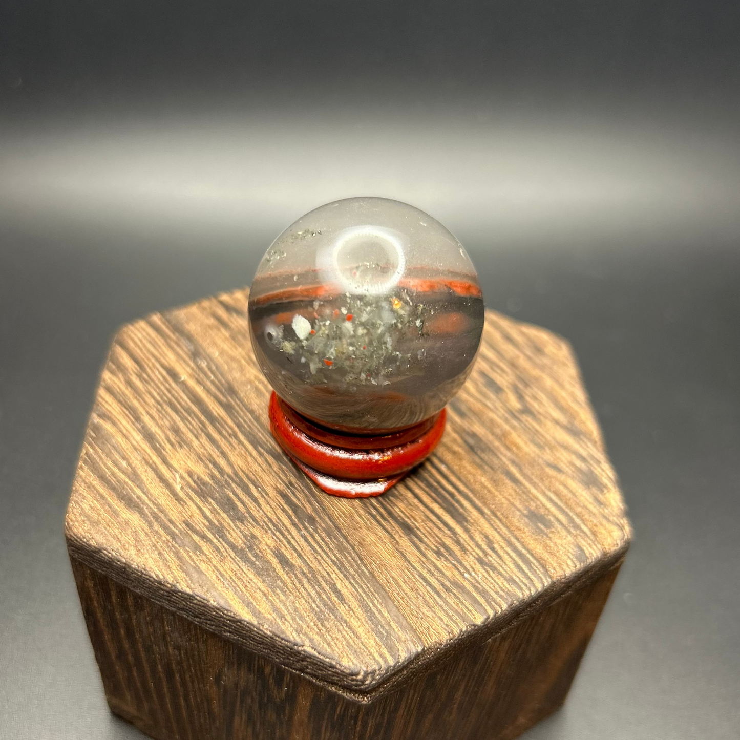 African Bloodstone Mini Sphere (With Stand)