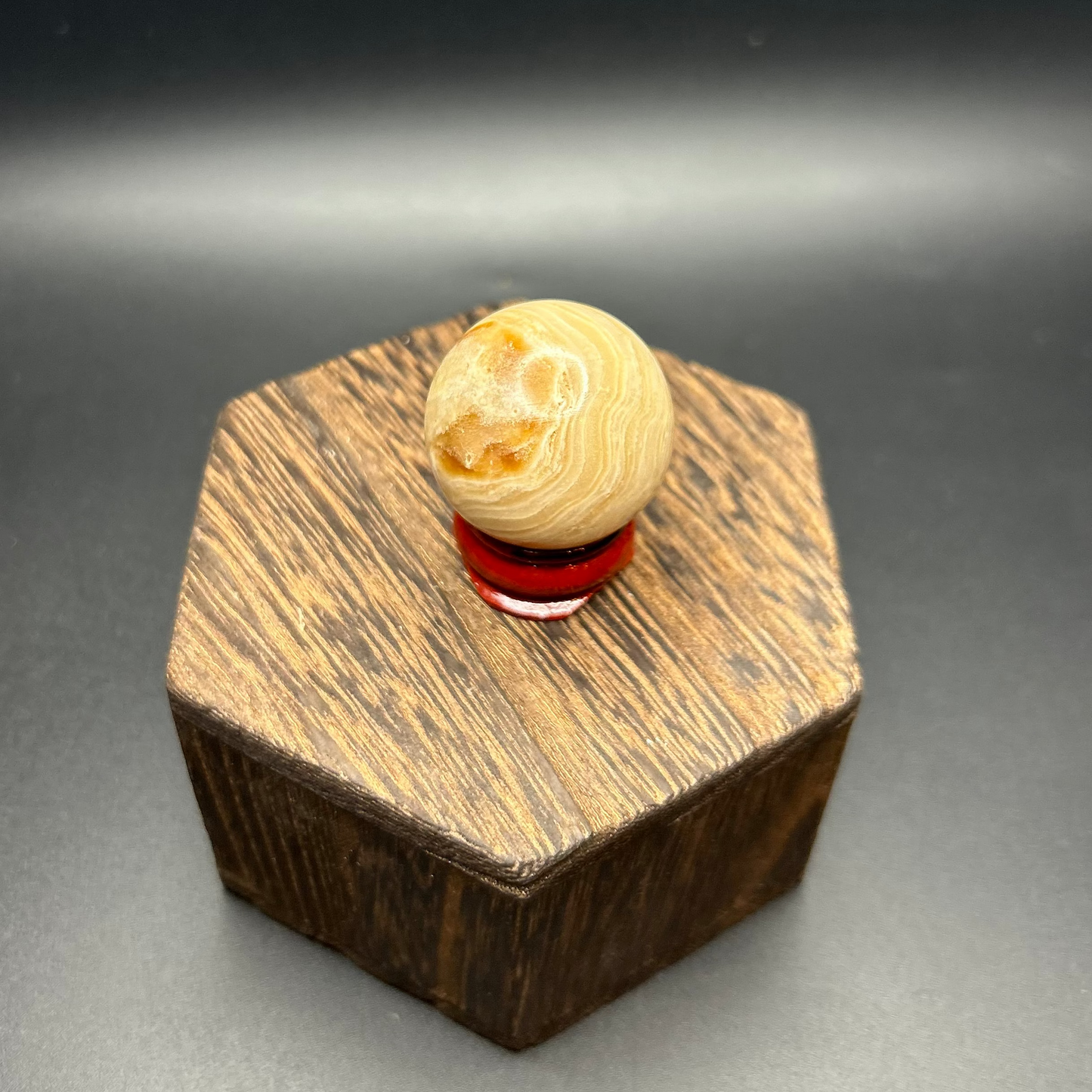 Mini Chocolate Calcite Sphere (With Mini Sphere Stand)
