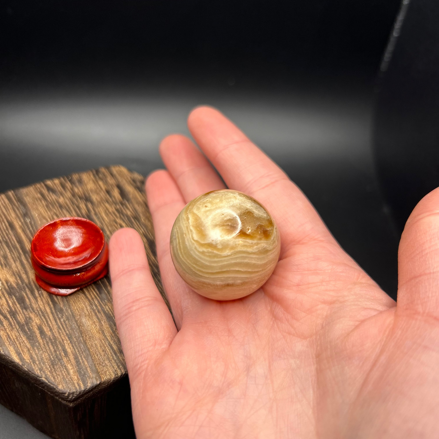 Mini Chocolate Calcite Sphere (With Mini Sphere Stand)