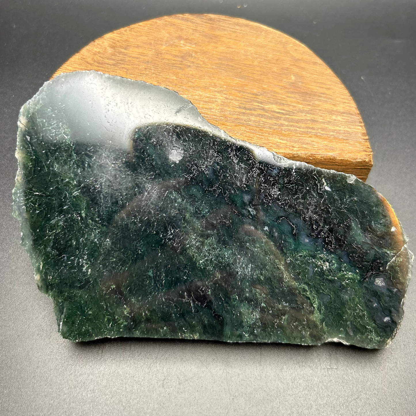 LARGE Dark Moss Agate Slab Specimen (Slight Imperfections)