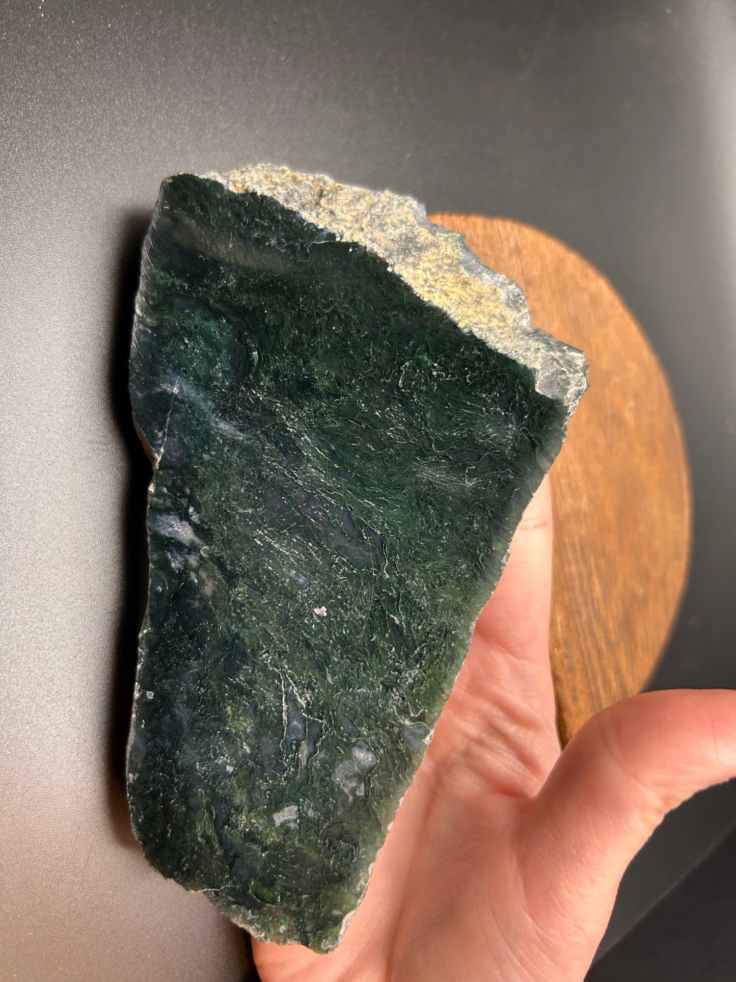 LARGE Dark Moss Agate Slab Specimen (Slight Imperfections)