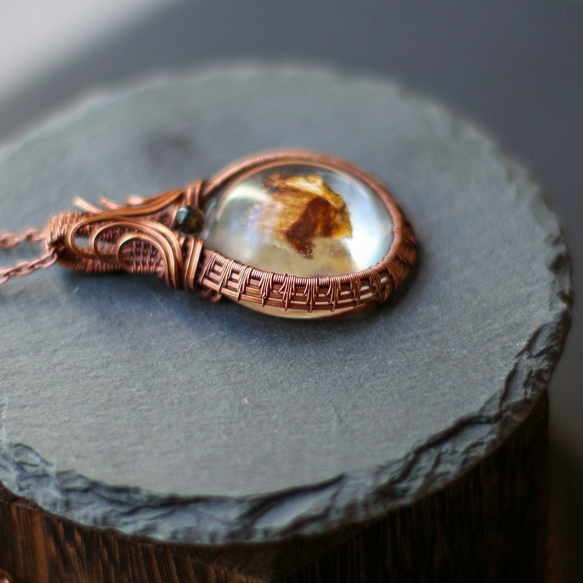 Genuine Arnold Estate (Conjuring House) Wood Fragment Necklace (Aged Copper)