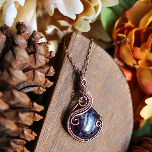 Amethyst & Aged Copper Statement Necklace