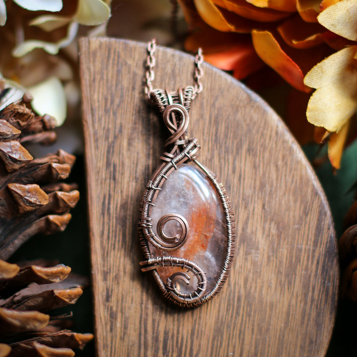 Large Zuby Quartz & Aged Copper Statement Necklace