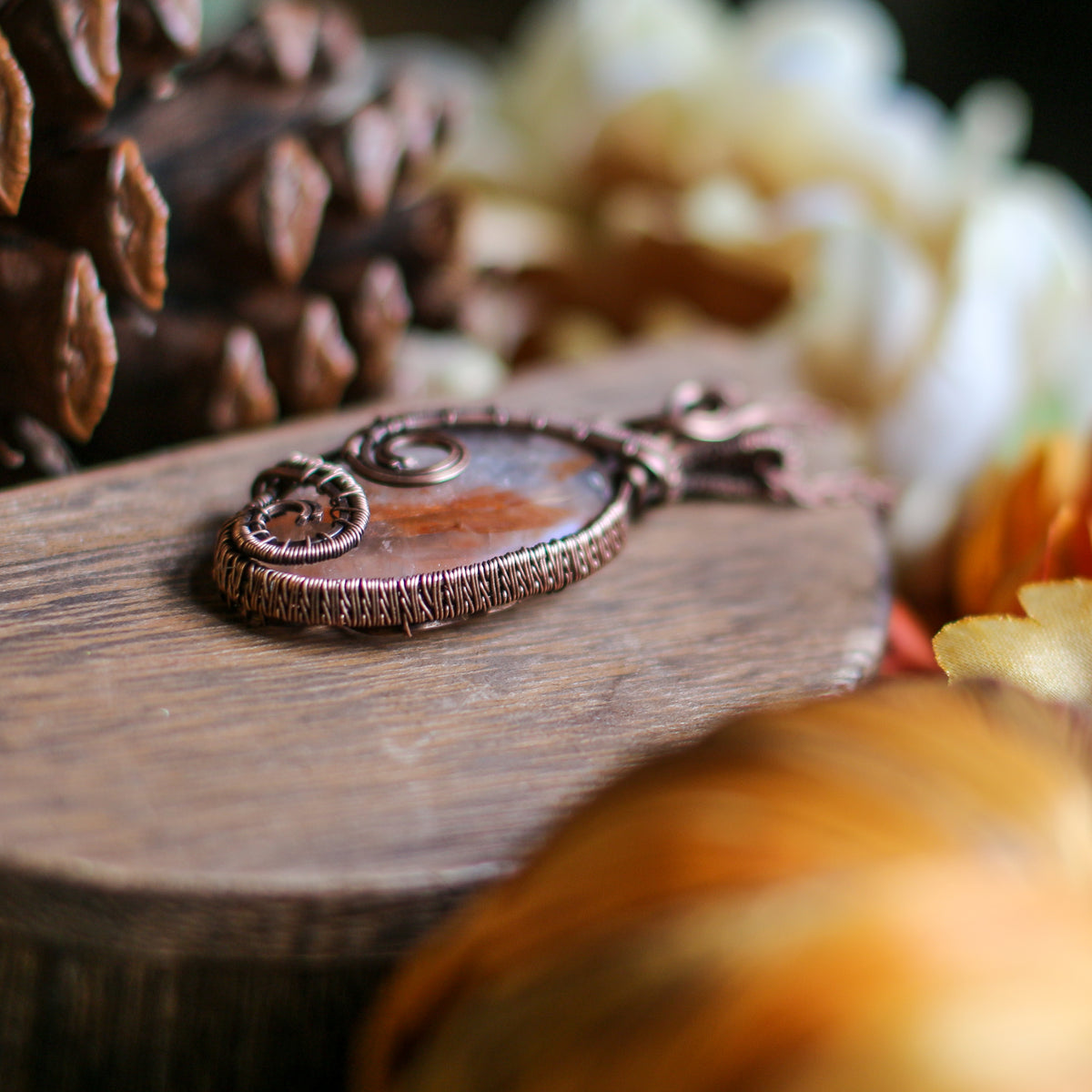 Large Zuby Quartz & Aged Copper Statement Necklace