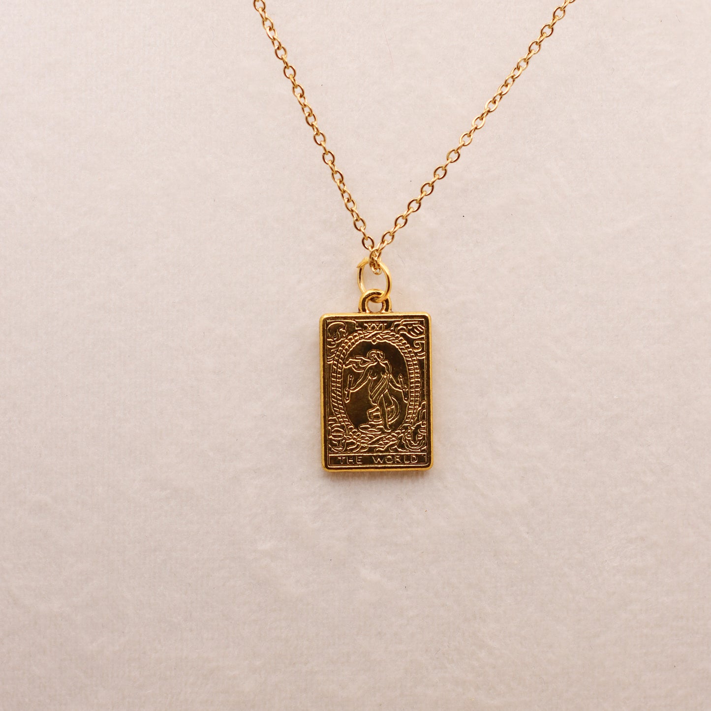 Gold Colored Tarot Card Necklaces